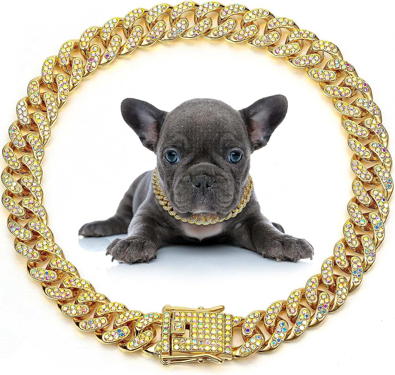 Metal Chain Crystal Collar Necklace Sparkly Pet Jewelry Accessories For Dogs Cats 9 - teedoges Metal Chain Crystal Collar Necklace Sparkly Pet Jewelry Accessories For Dogs Cats - Image 9