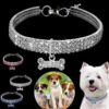 Crystal Bling Rhinestone Dog Collar Adjustable Pet Jewelry For Small Medium Dogs