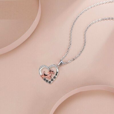 Love Pendant Pet Dog Necklace Female Adjustable Chain Jewelry For Pet Owners
