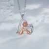 Pastoral Style Pendant Dog Necklace Elegant Flower Pearl Pet Jewelry