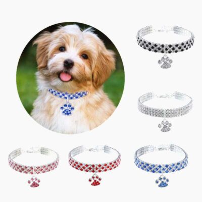 Pet Collar With Diamonds Mixed Color Cat Claws Elastic Dog Necklace Jewelry 19 - teedoges 243fe894 cd59 4517 bb61 8e1e2c6c62c7 - teedoges