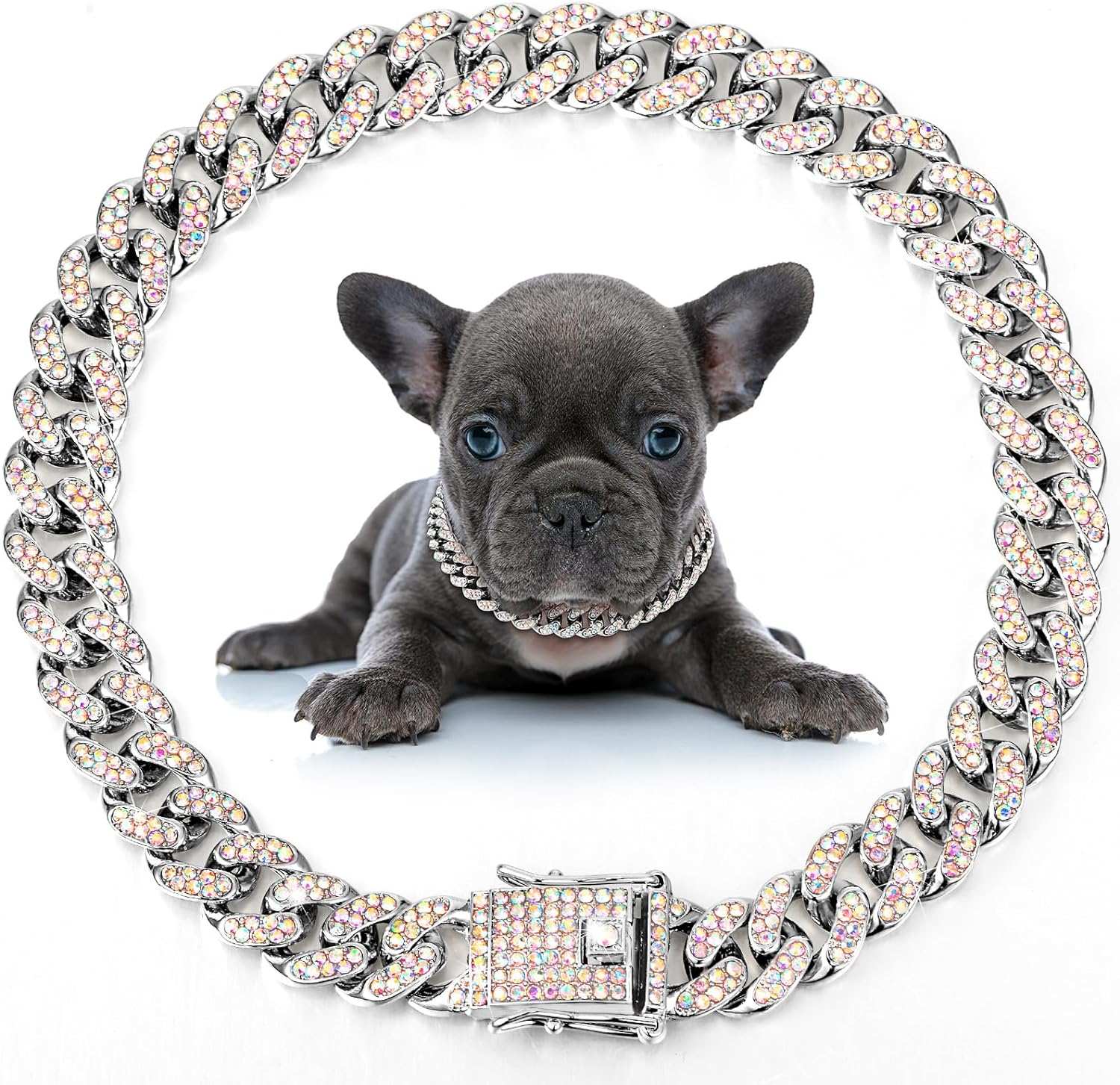 Metal Chain Crystal Collar Necklace Sparkly Pet Jewelry Accessories For Dogs Cats 10 - teedoges Metal Chain Crystal Collar Necklace Sparkly Pet Jewelry Accessories For Dogs Cats - Image 10