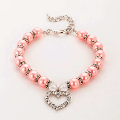 Pearl Necklace Pet Collar With Rhinestone Heart Pendant Cat Dog Jewelry 15 - teedoges 31c65679 1788 4fc3 ae62 04e441d06890 - teedoges