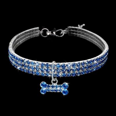 Crystal Bling Rhinestone Dog Collar Adjustable Pet Jewelry For Small Medium Dogs 20 - teedoges 3389170181982 - teedoges