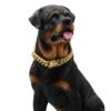 Stainless Steel Cuban Link Chain Pet Collar Secure Lock Buckle Dog Necklace