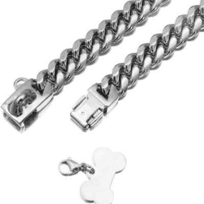Stainless Steel Cuban Link Chain Pet Collar Secure Lock Buckle Dog Necklace 11 - teedoges 607dd863 35bd 498d 9671 09a490d55ee9 - teedoges