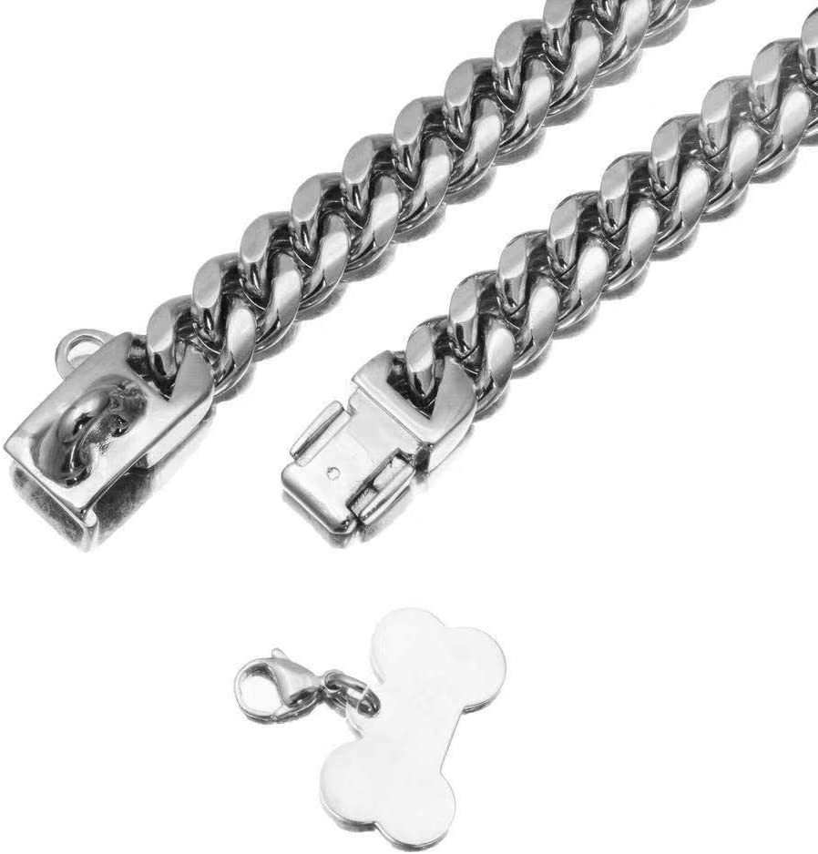 Stainless Steel Cuban Link Chain Pet Collar Secure Lock Buckle Dog Necklace 5 - teedoges Stainless Steel Cuban Link Chain Pet Collar Secure Lock Buckle Dog Necklace - Image 5