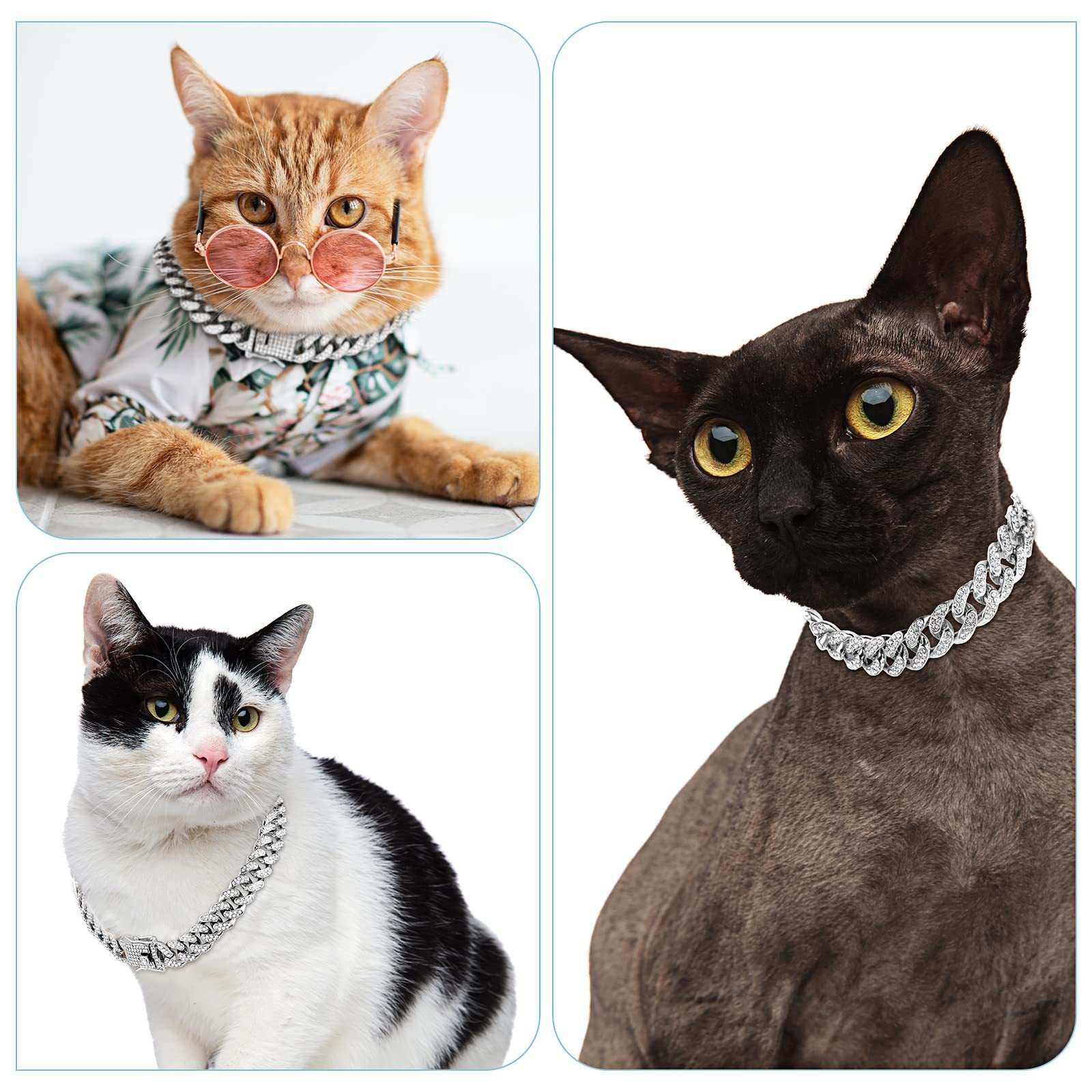Diamond Bling Dog Cat Collar Cuban Style Rhinestone Pet Chain Necklace 2 - teedoges Diamond Bling Dog Cat Collar Cuban Style Rhinestone Pet Chain Necklace - Image 2