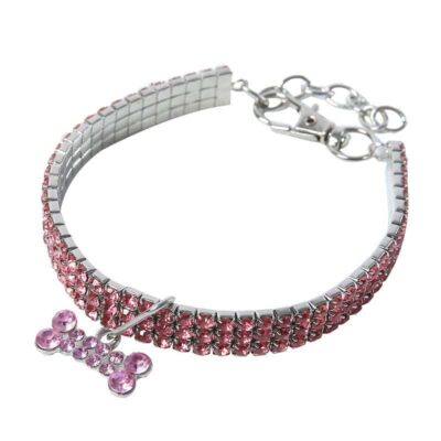 Crystal Bling Rhinestone Dog Collar Adjustable Pet Jewelry For Small Medium Dogs 22 - teedoges 740812523302 - teedoges