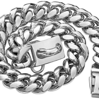 Stainless Steel Cuban Link Chain Pet Collar Secure Lock Buckle Dog Necklace 10 - teedoges 7c1b63ac 26b3 4b54 932f 419480e2dff2 - teedoges