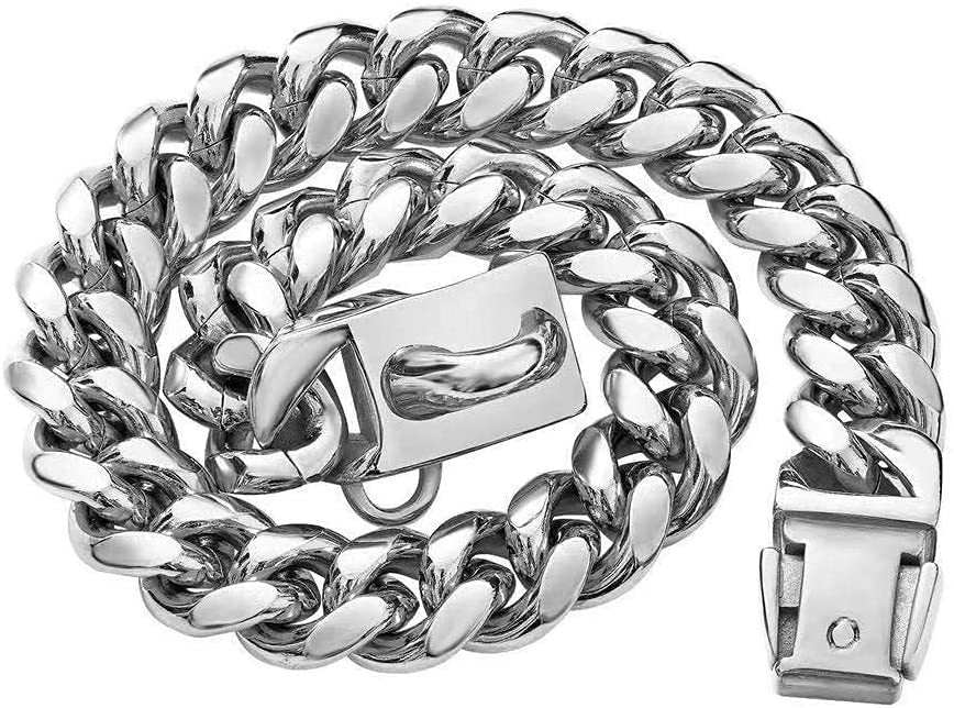 Stainless Steel Cuban Link Chain Pet Collar Secure Lock Buckle Dog Necklace 4 - teedoges Stainless Steel Cuban Link Chain Pet Collar Secure Lock Buckle Dog Necklace - Image 4
