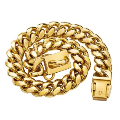 Stainless Steel Cuban Link Chain Pet Collar Secure Lock Buckle Dog Necklace 13 - teedoges 81c2362f abf0 4963 afdf 0296192c24df - teedoges
