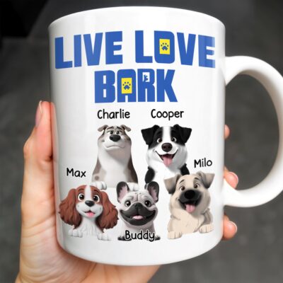 Live Love Bark Personalized Dog Lover Coffee Mug