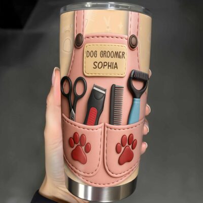 Dog Groomer Scissors & Combs Custom Personalized Stainless Steel Tumbler