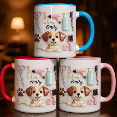 Dog Groomer Personalized Accent Mug Gift For Pet Groomers 18 - teedoges DOG122 AMUG8 - teedoges