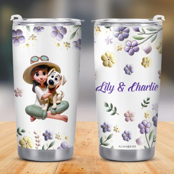 Personalized Gifts for Pet Lovers Girl And Dog Tumbler