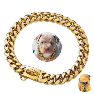Stainless Steel Cuban Link Chain Pet Collar Secure Lock Buckle Dog Necklace 8 - teedoges a4e63613 92fa 41e6 9a35 7e41f7336131 - teedoges