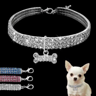 Crystal Bling Rhinestone Dog Collar Adjustable Pet Jewelry For Small Medium Dogs 16 - teedoges c1780e5c 89b5 4b7f a728 bebddbc1f04f - teedoges