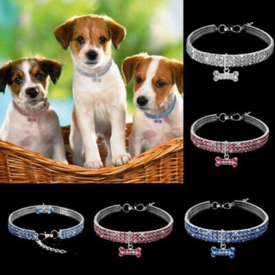 Crystal Bling Rhinestone Dog Collar Adjustable Pet Jewelry For Small Medium Dogs 13 - teedoges c79d254b a82a 4ac8 84ce 87731c78524b - teedoges