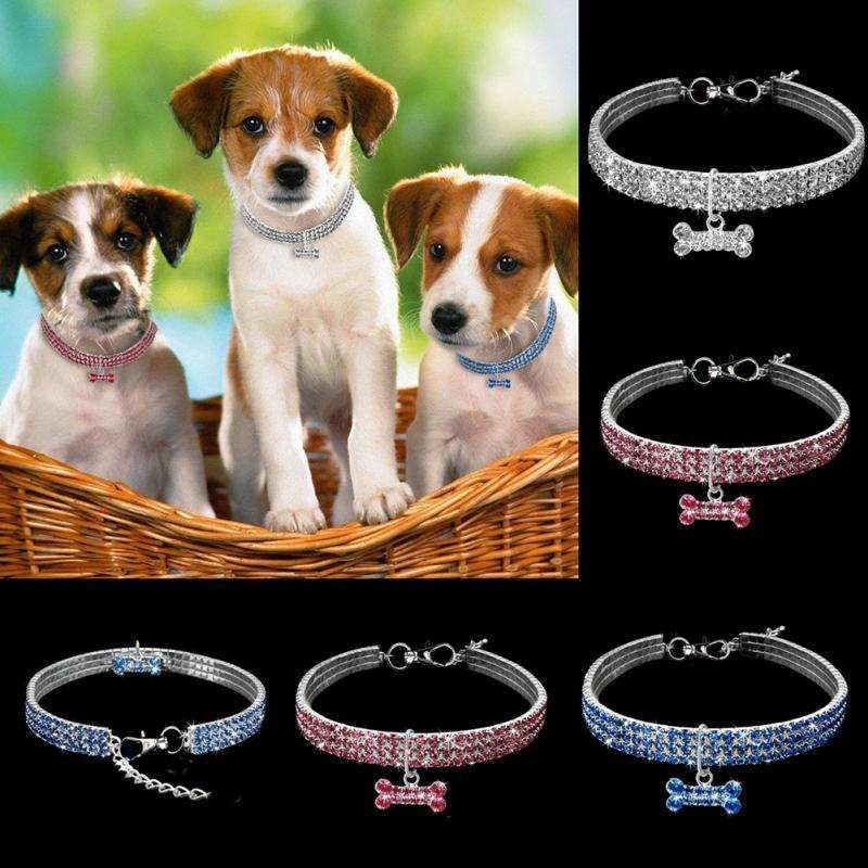 Crystal Bling Rhinestone Dog Collar Adjustable Pet Jewelry For Small Medium Dogs 2 - teedoges Crystal Bling Rhinestone Dog Collar Adjustable Pet Jewelry For Small Medium Dogs - Image 2