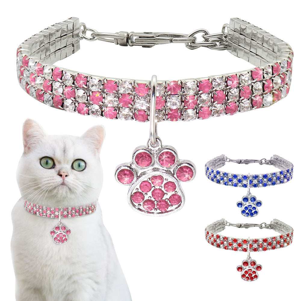 Pet Collar With Diamonds Mixed Color Cat Claws Elastic Dog Necklace Jewelry 1 - teedoges Pet Collar With Diamonds Mixed Color Cat Claws Elastic Dog Necklace Jewelry