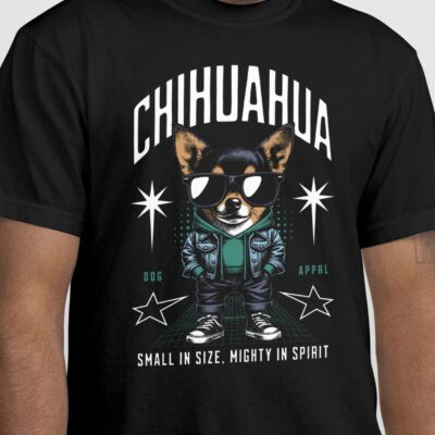 Chihuahua T Shirt Small Mighty Dog Breed Graphic Unisex Cotton Apparel