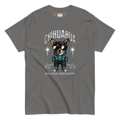 chihuahua t shirt small and mighty t shirt charcoal 478360 - teedoges