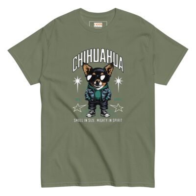 chihuahua t shirt small and mighty t shirt military green 854187 - teedoges
