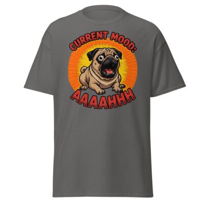 Current Mood Pug T Shirt Stressed Dog Humor Graphic Unisex Cotton Tee 21 - teedoges current mood aaaahhhh pug t shirt funny stressed dog tee charcoal 1105702 - teedoges