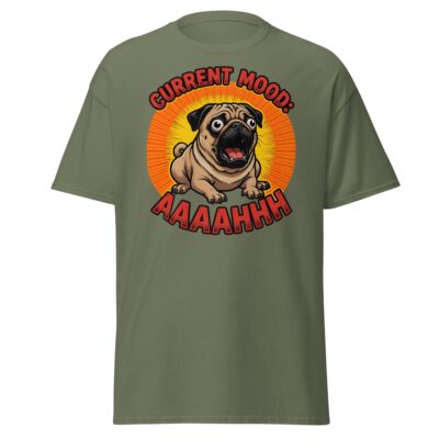 Current Mood Pug T Shirt Stressed Dog Humor Graphic Unisex Cotton Tee 22 - teedoges current mood aaaahhhh pug t shirt funny stressed dog tee military green 6841880 - teedoges