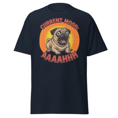 Current Mood Pug T Shirt Stressed Dog Humor Graphic Unisex Cotton Tee 16 - teedoges current mood aaaahhhh pug t shirt funny stressed dog tee navy 4281522 - teedoges