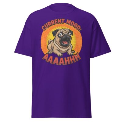 Current Mood Pug T Shirt Stressed Dog Humor Graphic Unisex Cotton Tee 17 - teedoges current mood aaaahhhh pug t shirt funny stressed dog tee purple 7059101 - teedoges