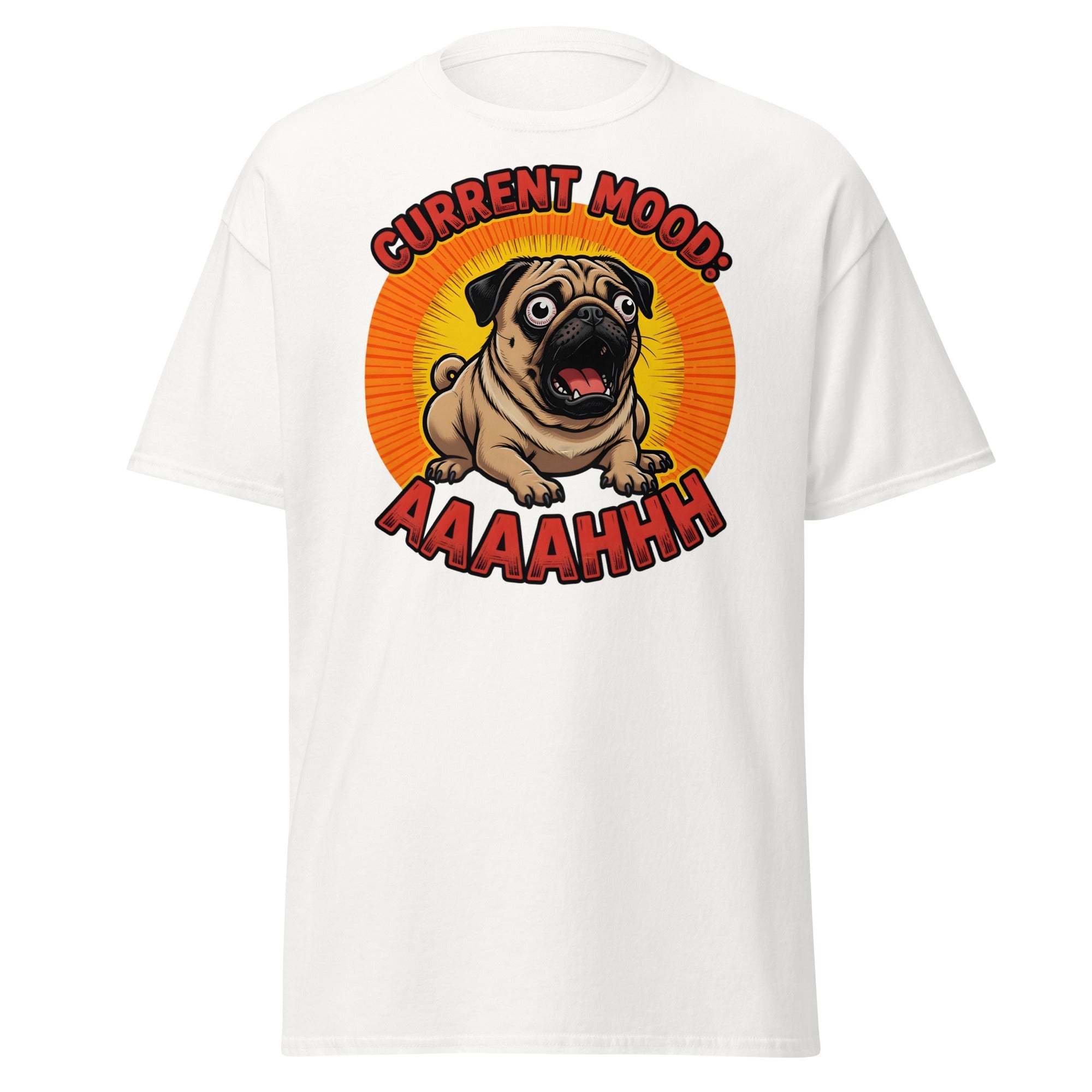Current Mood Pug T Shirt Stressed Dog Humor Graphic Unisex Cotton Tee 1 - teedoges Current Mood Pug T Shirt Stressed Dog Humor Graphic Unisex Cotton Tee