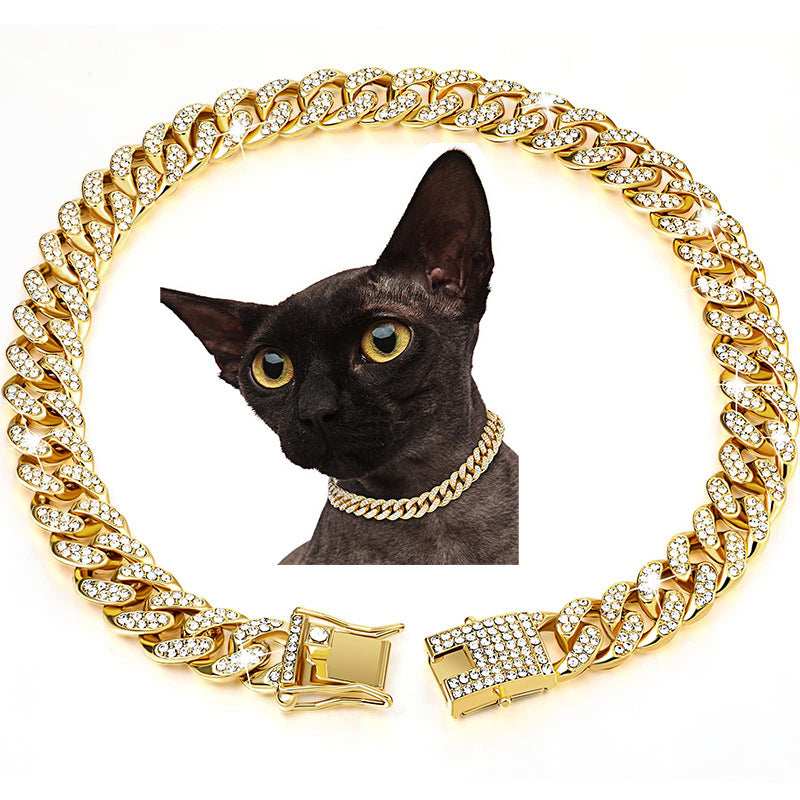 Diamond Hip Hop Dog Cat Pet Collar Cuban Link Chain Jewelry Necklace 2 - teedoges Diamond Hip Hop Dog Cat Pet Collar Cuban Link Chain Jewelry Necklace - Image 2