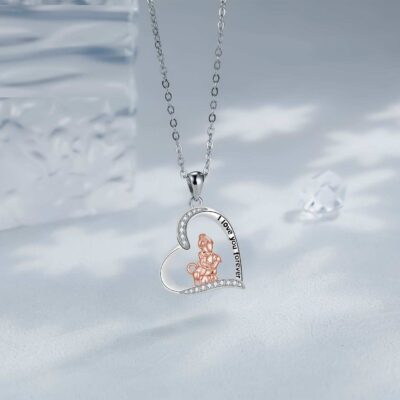 Love Heart Pendant Girl And Dog Necklace Elegant Silver Chain Pet Lover Jewelry 7 - teedoges e285e70c bf60 4f4c a4dd 55a19da49242 - teedoges