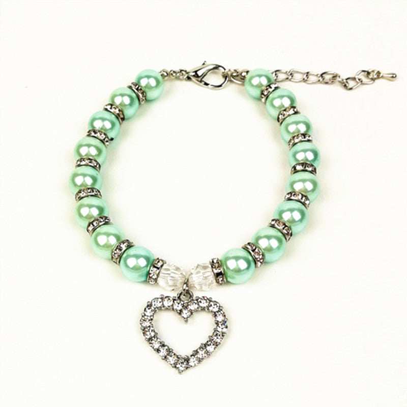Pearl Necklace Pet Collar With Rhinestone Heart Pendant Cat Dog Jewelry 10 - teedoges Pearl Necklace Pet Collar With Rhinestone Heart Pendant Cat Dog Jewelry - Image 10