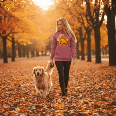 Autumn Leaves Dog Hoodie Fall Graphic Unisex Sweatshirt Pet Lover Apparel 26 - teedoges heather sport scarlet red autumn leaves hoodie lifestyle - teedoges