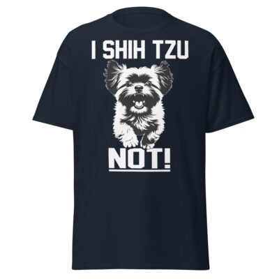 i shih tzu not t shirt funny dog lover pun tee navy 7496679 - teedoges