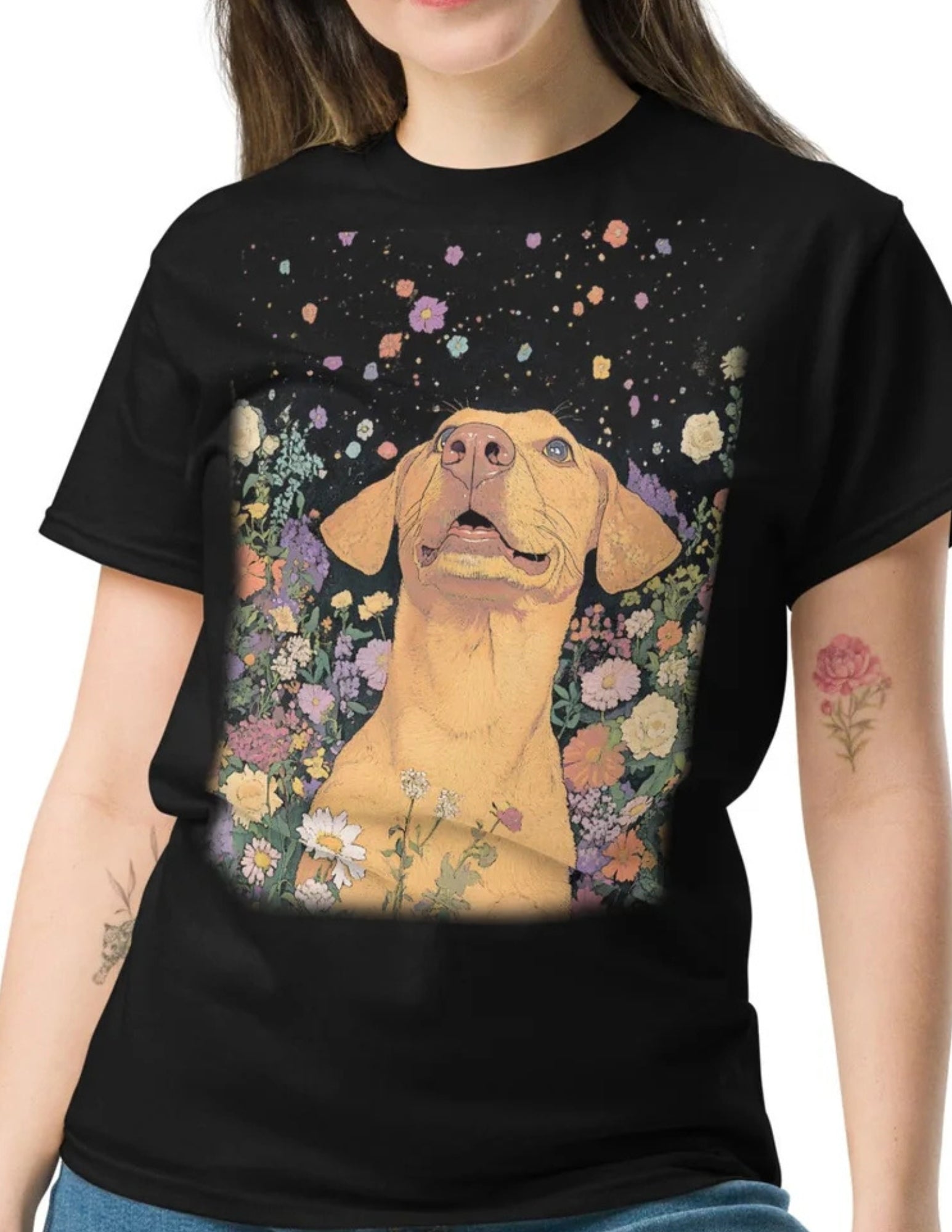 Boho Labrador Dog T Shirt Artistic Labrador Print Unisex Cotton Tee 1 - teedoges Boho Labrador Dog T Shirt Artistic Labrador Print Unisex Cotton Tee