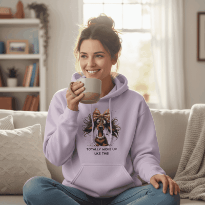 Woke Up Like This Dog Hoodie Graphic Unisex Sweatshirt Pet Lover Apparel