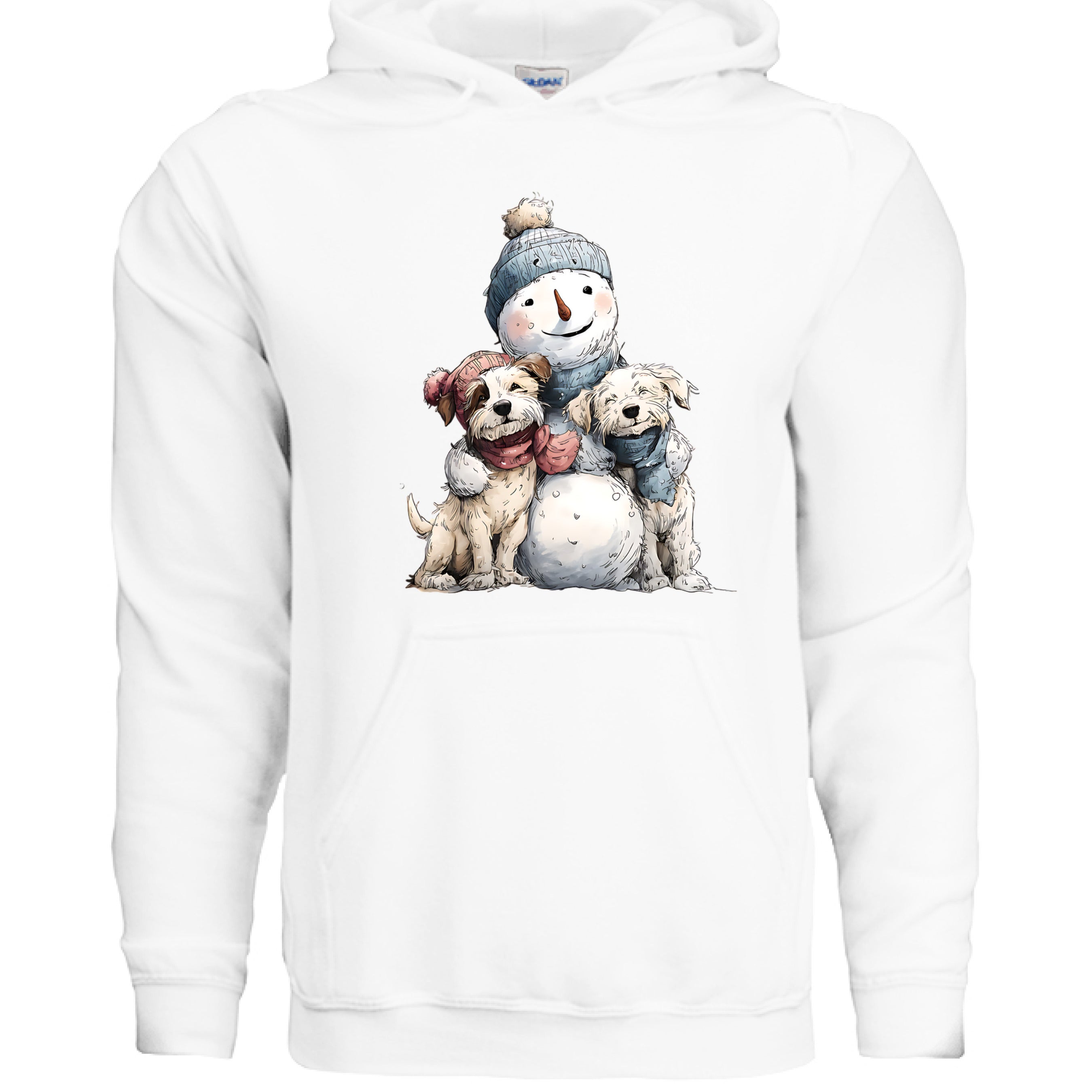 Snowman Hugs Dog Hoodie Winter Graphic Sweatshirt Pet Lover Apparel 6 - teedoges Snowman Hugs Dog Hoodie Winter Graphic Sweatshirt Pet Lover Apparel - Image 6