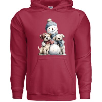 Snowman Hugs Dog Hoodie Winter Graphic Sweatshirt Pet Lover Apparel 37 - teedoges ninjapod 11755726 f G185 16 f - teedoges