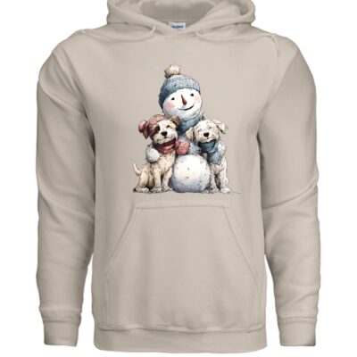 Snowman Hugs Dog Hoodie Winter Graphic Sweatshirt Pet Lover Apparel 32 - teedoges ninjapod 11755726 f G185 18 f - teedoges