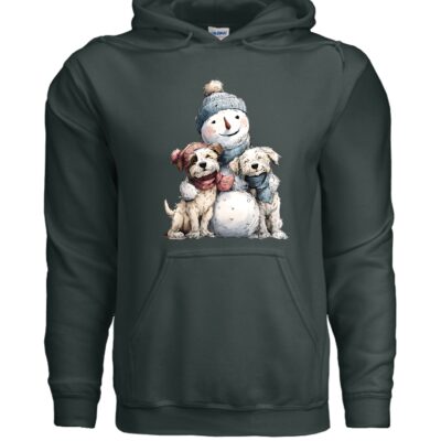 Snowman Hugs Dog Hoodie Winter Graphic Sweatshirt Pet Lover Apparel 33 - teedoges ninjapod 11755726 f G185 44 f - teedoges
