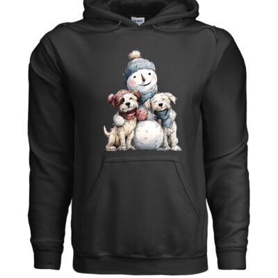 Snowman Hugs Dog Hoodie Winter Graphic Sweatshirt Pet Lover Apparel 38 - teedoges ninjapod 11755726 f G185 51 f - teedoges