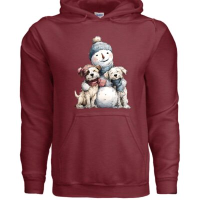 Snowman Hugs Dog Hoodie Winter Graphic Sweatshirt Pet Lover Apparel 39 - teedoges ninjapod 11755726 f G185 71 f - teedoges