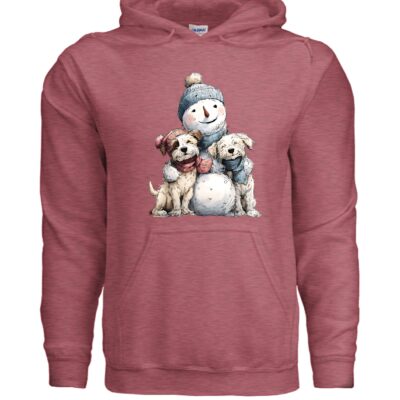 Snowman Hugs Dog Hoodie Winter Graphic Sweatshirt Pet Lover Apparel 35 - teedoges ninjapod 11755726 f G185 hs78 f - teedoges