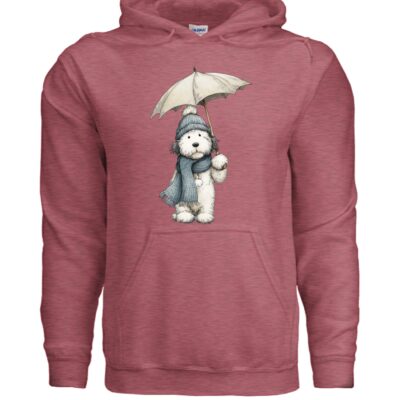 Rainy Day Pup Dog Hoodie Graphic Unisex Sweatshirt Pet Lover Apparel 35 - teedoges ninjapod 11785440 f G185 hs78 f - teedoges