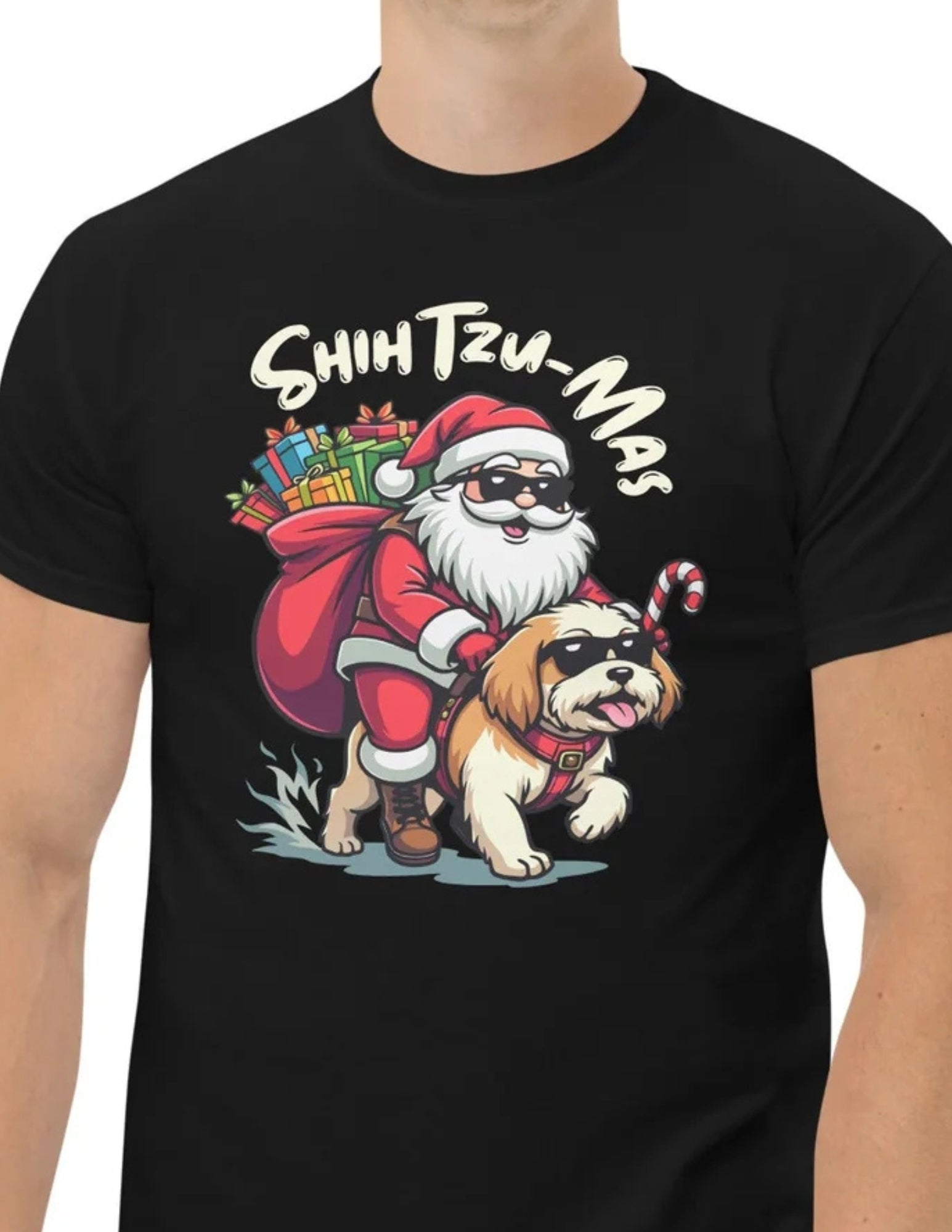 Shih Tzu Mas T Shirt Christmas Dog Lover Holiday Unisex Cotton Tee 1 - teedoges Shih Tzu Mas T Shirt Christmas Dog Lover Holiday Unisex Cotton Tee