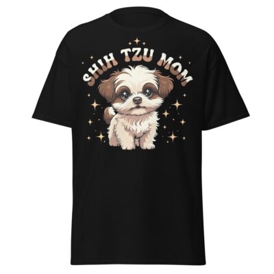 Shih Tzu Mom T Shirt Retro Puppy Dog Lover Unisex Cotton Apparel